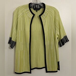 Ming Wang Black Yellow Small Short Sleeve Jacket Sweater Classic Office Career